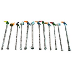 Satz von zwölf Murano Glas Swizzle Sticks