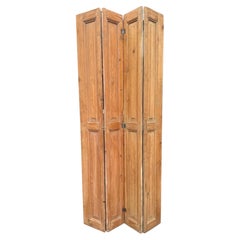 A 19th Century English Raised Panel Pine Room Divider great color and Patination
