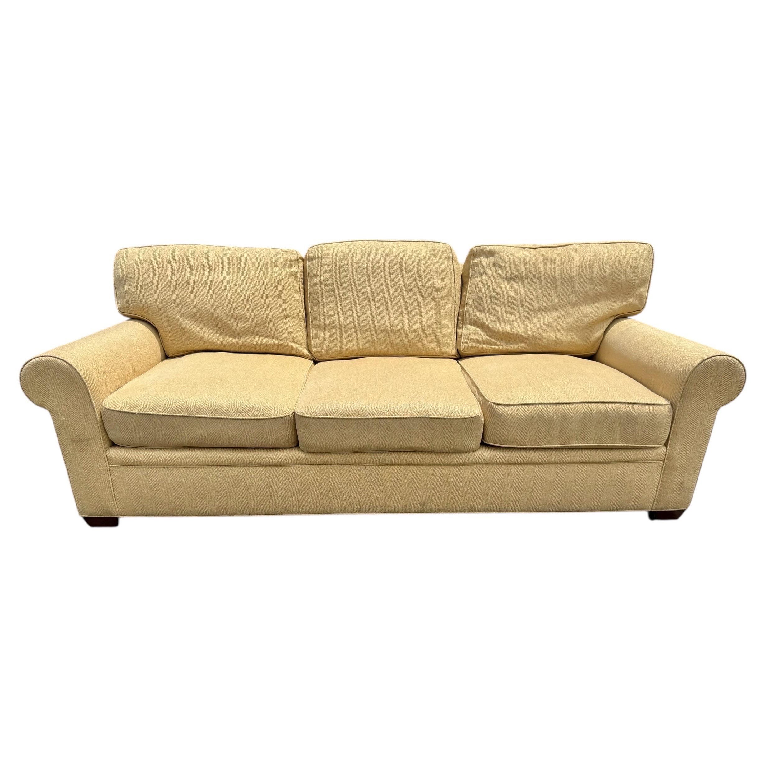 Vintage Stickley Tan Upholstered Sofa