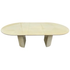 Mesa de comedor postmoderna lacada estilo Karl Springer