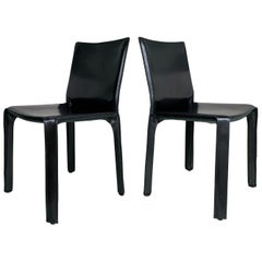 Due sedie nere anni '80 di Cassina Mario Bellini CAB 412