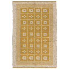 Doris Leslie Blau Vintage Reversible Geometric Yellow Swedish Rug