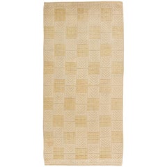 Doris Leslie Blauer schwedischer Vintage-Wollteppich mit hohem Wollflor