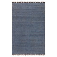 Doris Leslie Blau Vintage Swedish Beige Blue Gray Flat Woven Rug