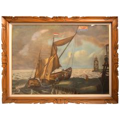 Large 19th Century Dutch Napoleonic Pastel Drawing on Paper 1