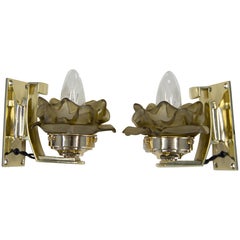 Set of Two Art Nouveau Wall Lamps, 1910s, Restored