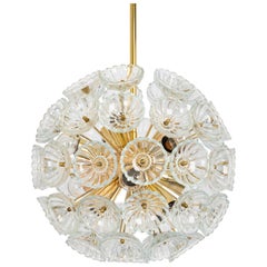 Splendidi lampadari Sputnik in vetro e ottone, Germania, anni '60