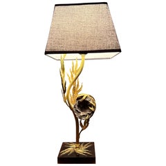 rare et étonnante lampe en agate Willy Daro "Lucifer