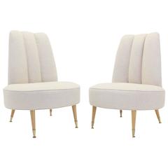 Newly Upholstered Mid-Century Modern Slipper Chairs 6