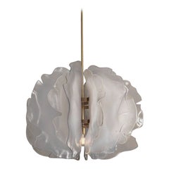 Unique Bloom Chandelier with Light White Glass Petals by Marie Jeunet