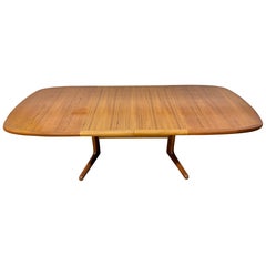 Vintage Danish Modern Teak Oval Dining Table