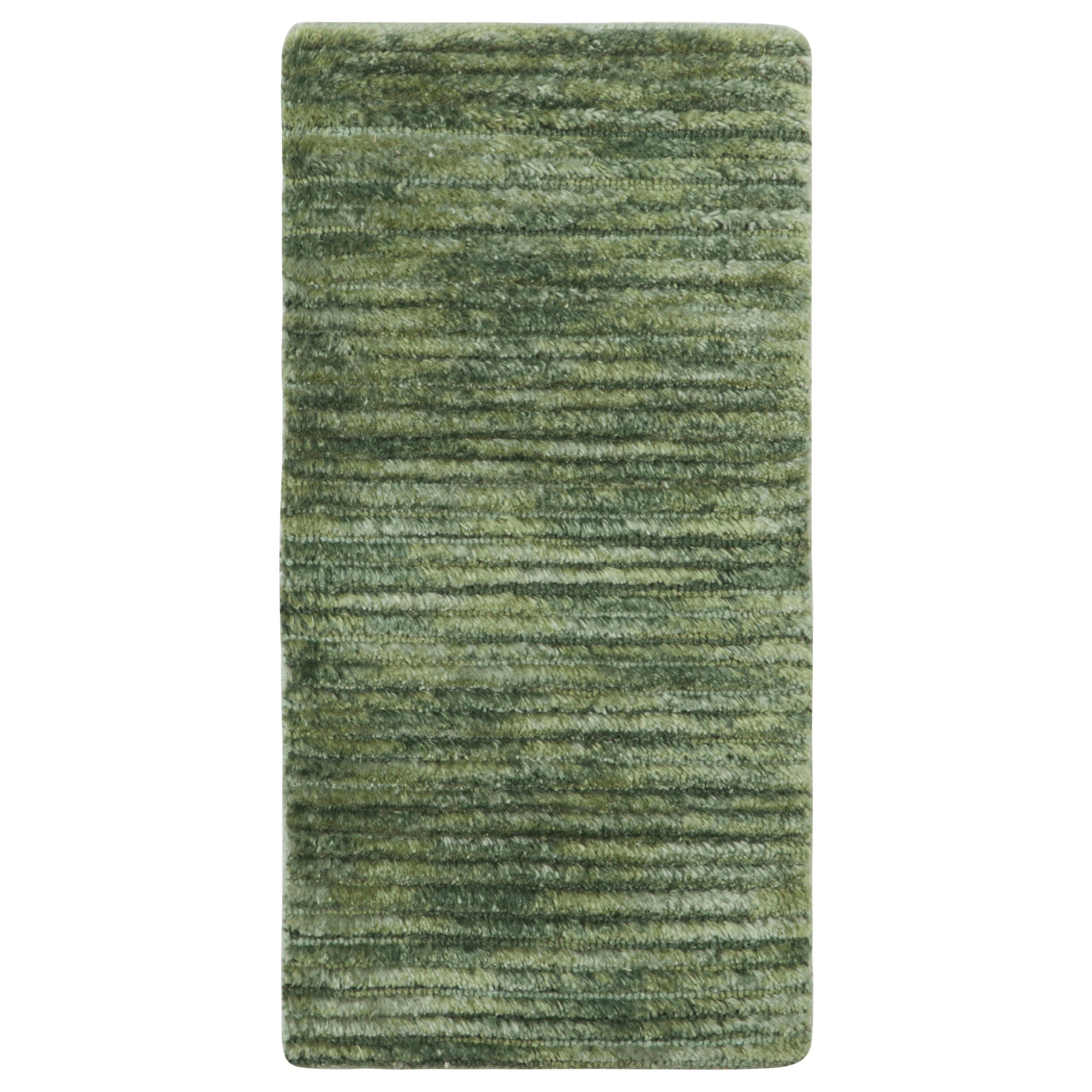 Rug & Kilim’s Contemporary Textural Custom Rug Sample in Green Tones