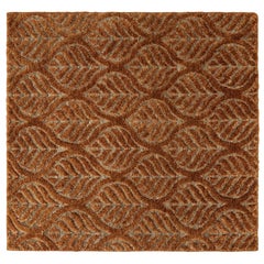 Rug & Kilim’s Modern Custom Rug Sample, Bronze Brown and Rust Floral Patterns