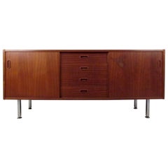 Mid-Century Teak and Chrome Credenza