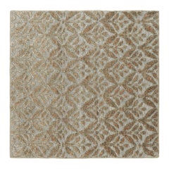 Rug & Kilim’s Modern Custom Rug Sample, Silver with Beige Floral Patterns