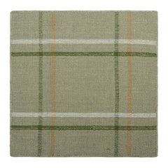 Rug & Kilim’s Modern Custom Rug Sample with Green and Orange Geometric Patterns