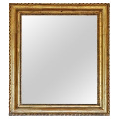 Large Antique 19th Century Gilt Overmantle Wall Mirror Ornate Gold Frame Vintage