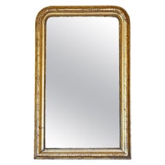 Antique Gilt Overmantle Wall Mirror – Large 19th Century Gold Frame Vintage