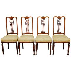 Set of Four Edwardian Inlay Dining Chairs