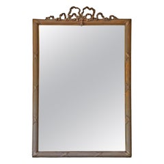 Grand miroir de cheminée du 19ème siècle, Antique Mirror doré - Cadre orné d'or foncé