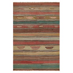 Kilim azerbaïdjanais vintage, rayures colorées et motifs géométriques - Rug & Kilim