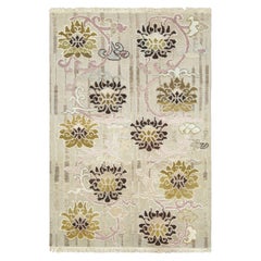Rug & Kilim’s Contemporary Rug in Cream Tones with Floral Patterns
