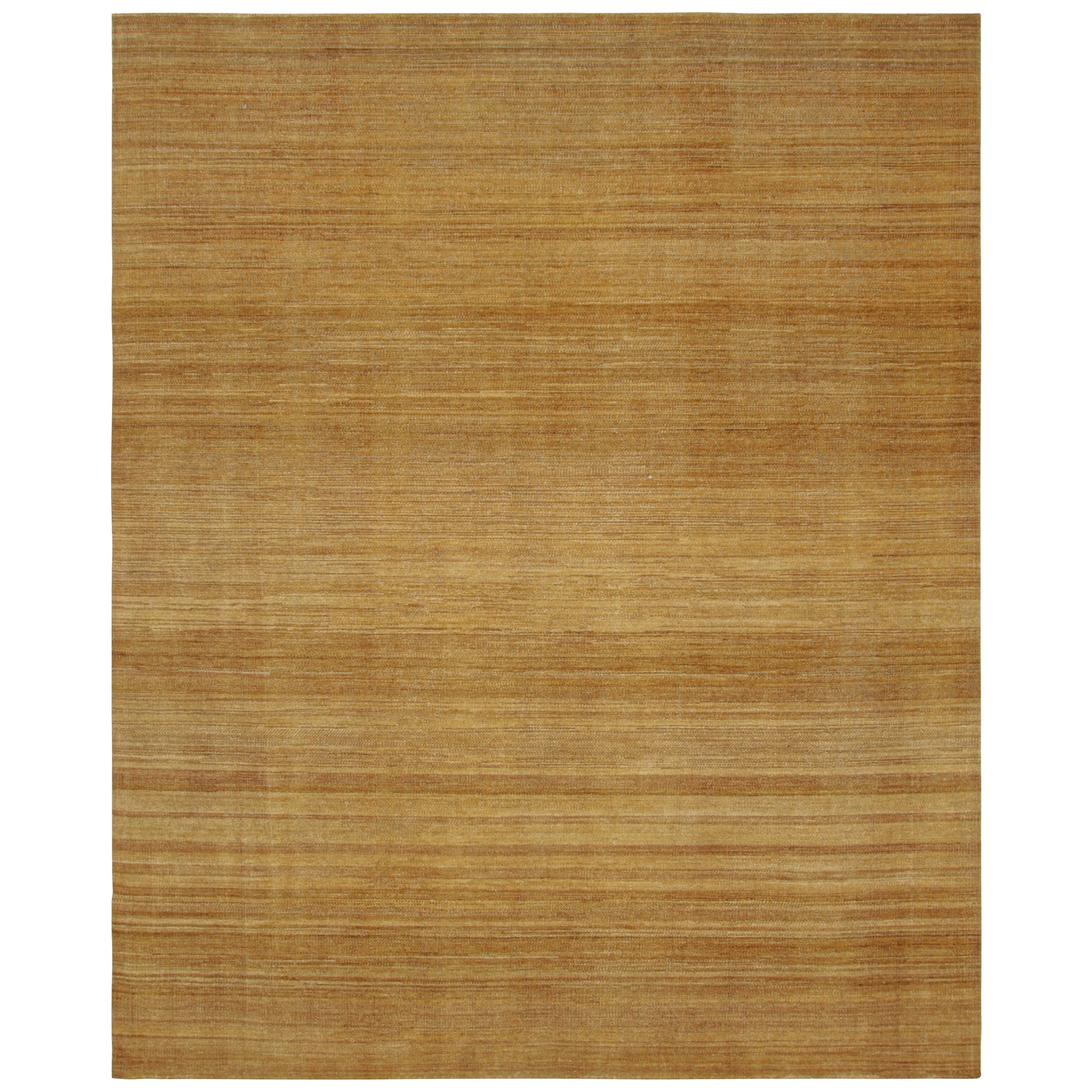 Rug & Kilim’s Textural Rug in Gold and Brown Stripes and Striae