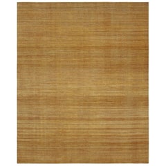 Rug & Kilim's Strukturteppich mit goldenen und braunen Streifen und Schlieren