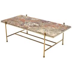 Brass & Marble Mid-Century Modern Coffee Table 