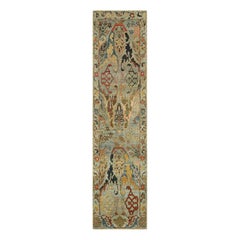 Tapis de style persan de Rug & Kilim en taupe avec motifs floraux multicolores