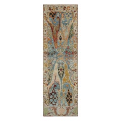 Tapis de style persan de Rug & Kilim en bleu ciel avec des fleurs multicolores