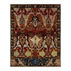 Tapis de style persan rouge, or et noir à motifs floraux de Rug & Kilim
