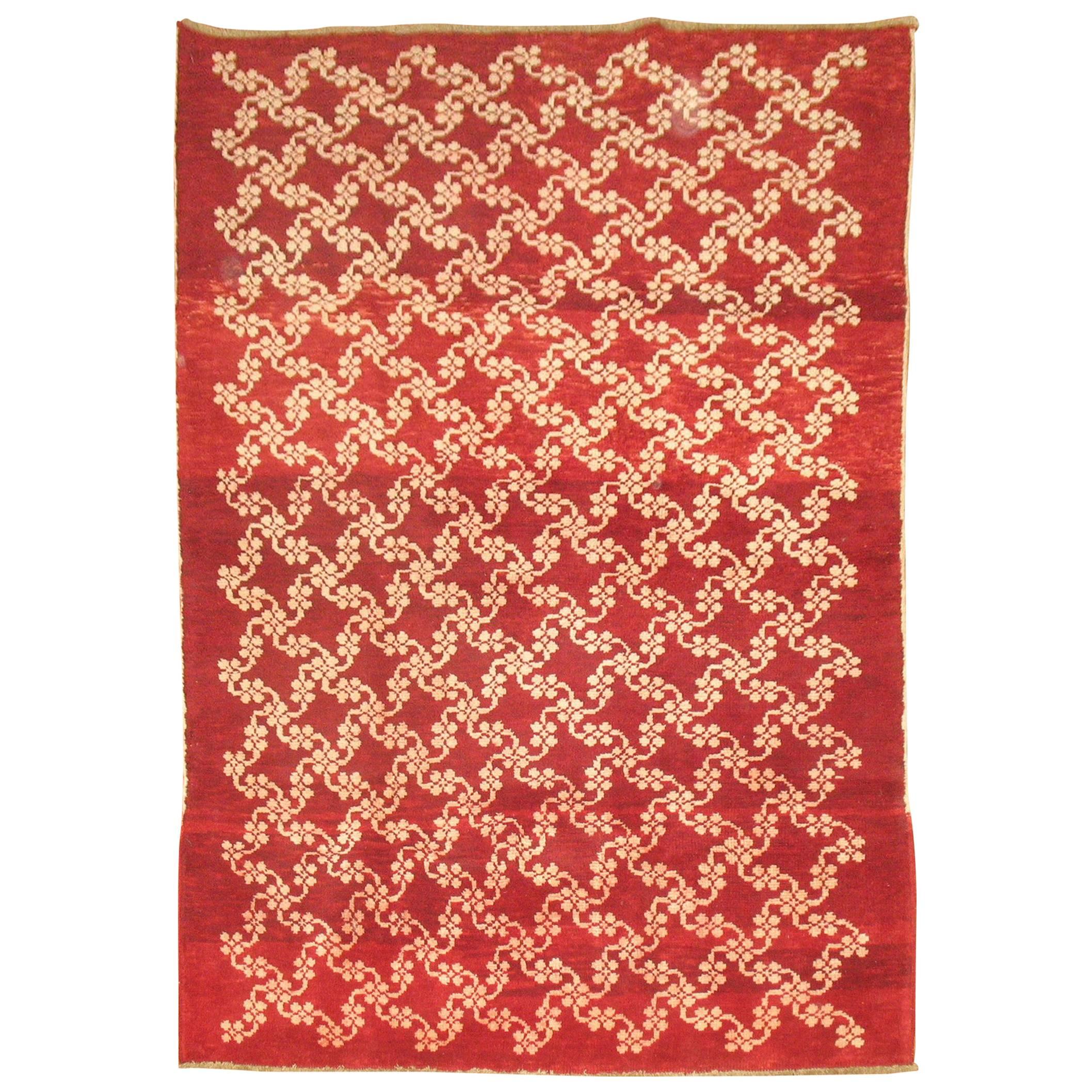Chinese Red Turkish Konya Carpet
