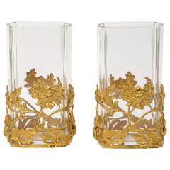 Pair of Crystal Vases "Art Nouveau"