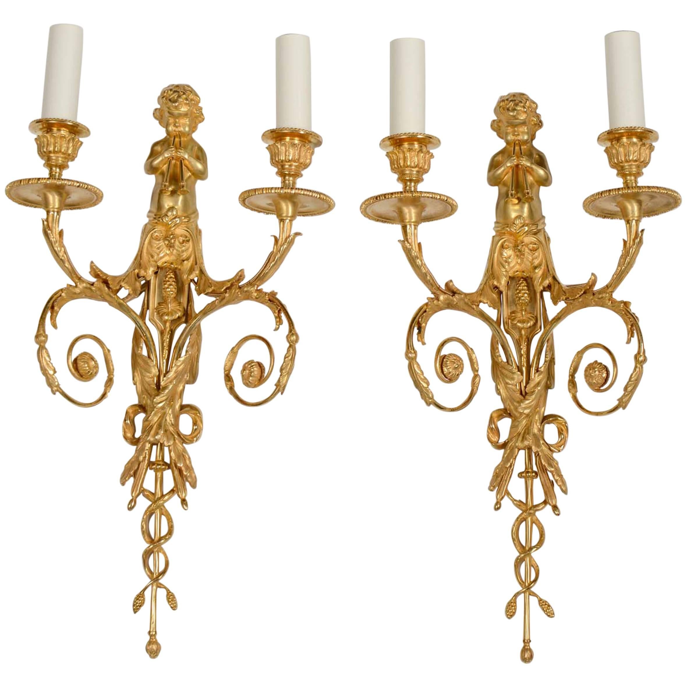 Pair of Wall Sconces in the Louis XVI Style For Sale