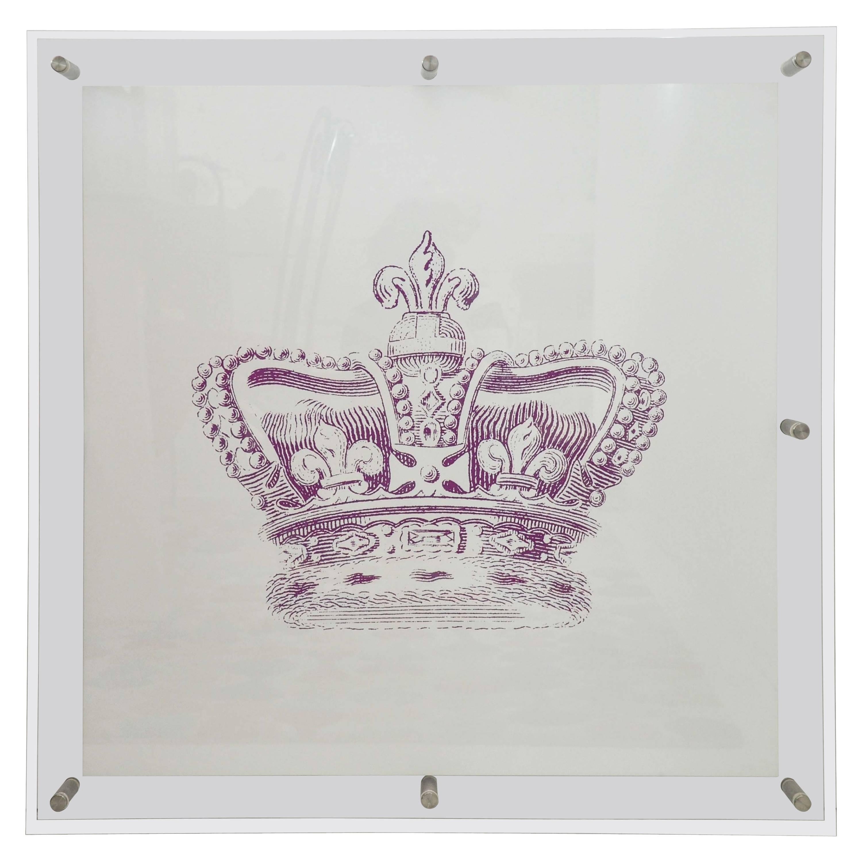 Mitchell Black Custom Crown Art in Acrylic Frame For Sale