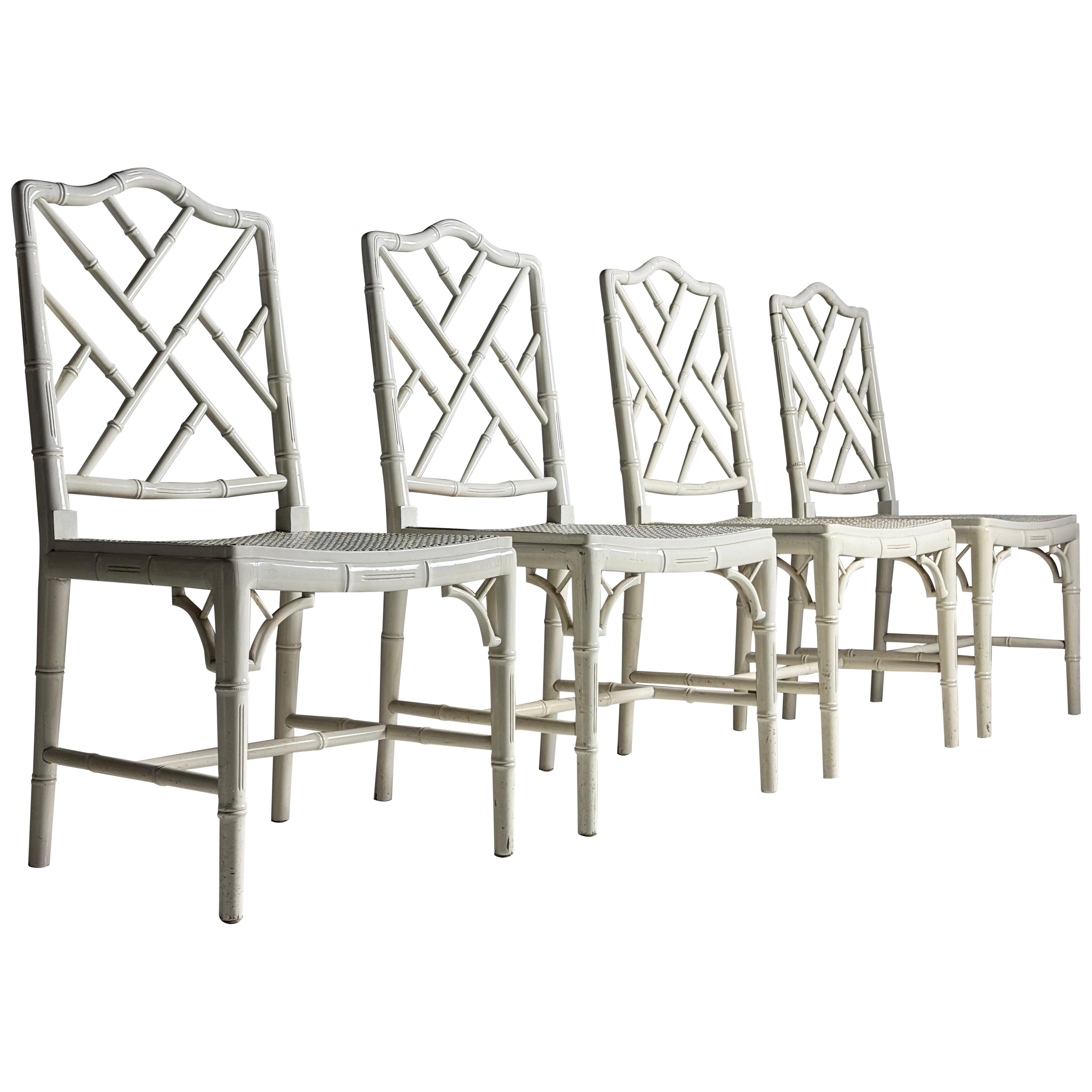 Set of 4 Faux Bamboo Chairs