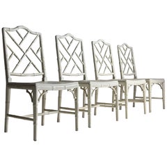 Set of 4 Faux Bamboo Chairs