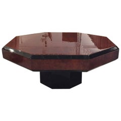 French Art Deco Octagonal Burl Coffee table 