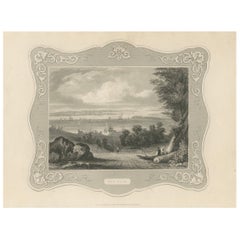 Panoramic View of New York City – Antique Engraving, c. 1850