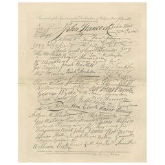 Facsimile delle firme della Dichiarazione di Indipendenza - Incisione di Binns, anni '50 del XIX secolo