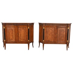 Paire de buffets néoclassiques en bois de cerisier et partiellement ébénisé de Baker Furniture