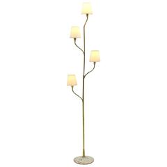 Nice Brass Floor Lamp, France, 1950s 5