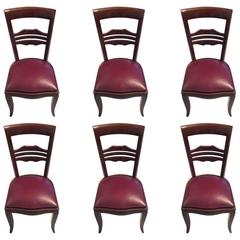 French Art Deco Dining Chairs Set of Six