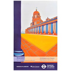 Original London Transport Poster Greenwich Old Royal Naval College Ruth Hydes