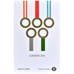 Poster originale dei trasporti di Londra Giochi Olimpici 2012 Linee della metropolitana TFL in argento