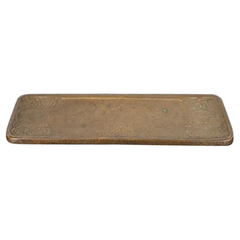 Tiffany Studios New York Zodiac Bronze Pen Tray