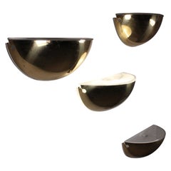 Set di 4 appliques "Quarto" in ottone, Tobia Scarpa, Flos