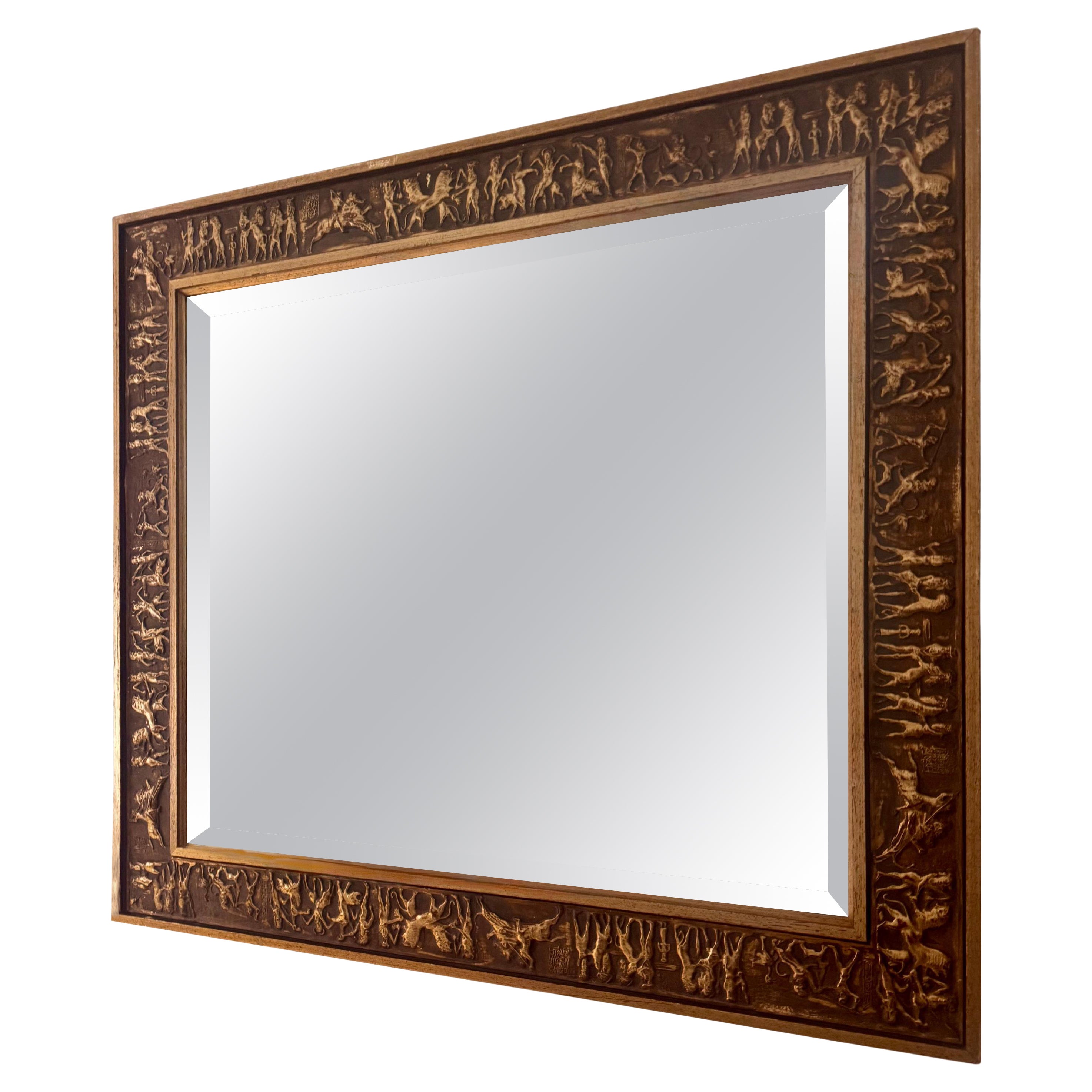 Vintage Gilt Wood Mirror with Intricate Carvings  Wall Decor