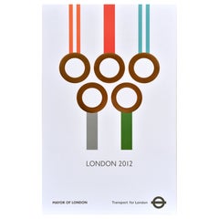 Poster originale dei trasporti di Londra Giochi olimpici 2012 Linee della metropolitana TFL oro